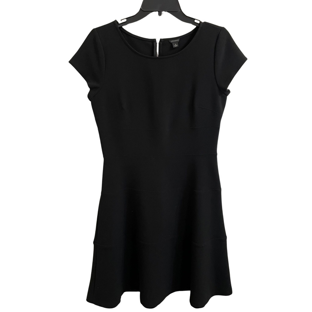 Ann Taylor Black Short Sleeve Flare Dress